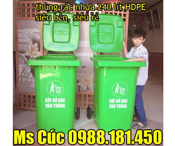 thùng rác nhựa 240 lít HDPE