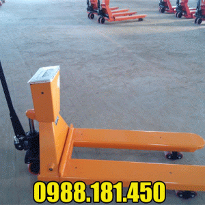Xe nâng tay gắn cân có in