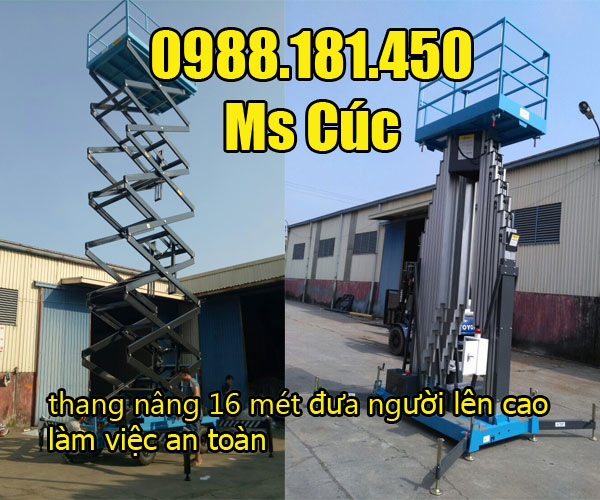 thang nâng 16 mét nhập khẩu