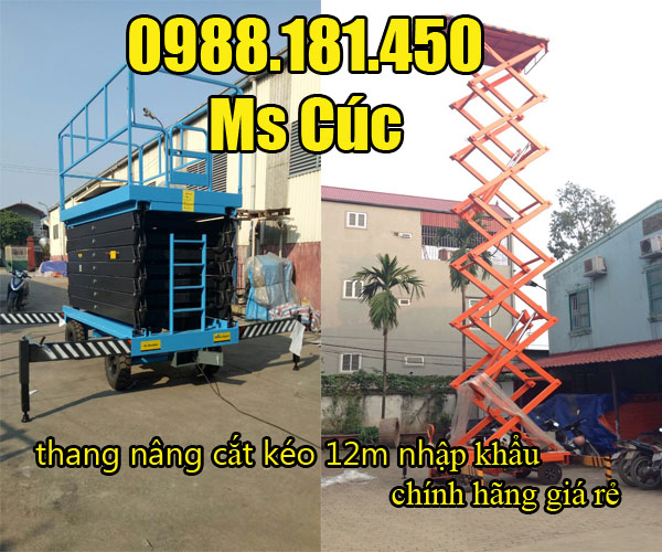 thang nâng cắt kéo 12m nhập khẩu