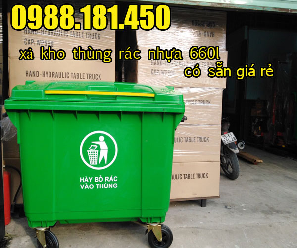 thùng rác nhựa 660l giá rẻ