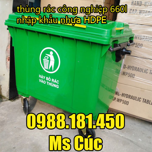 thùng rác công nghiệp 660l giá rẻ nhất