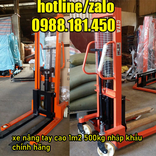 xe nâng tay cao 1m2 500kg