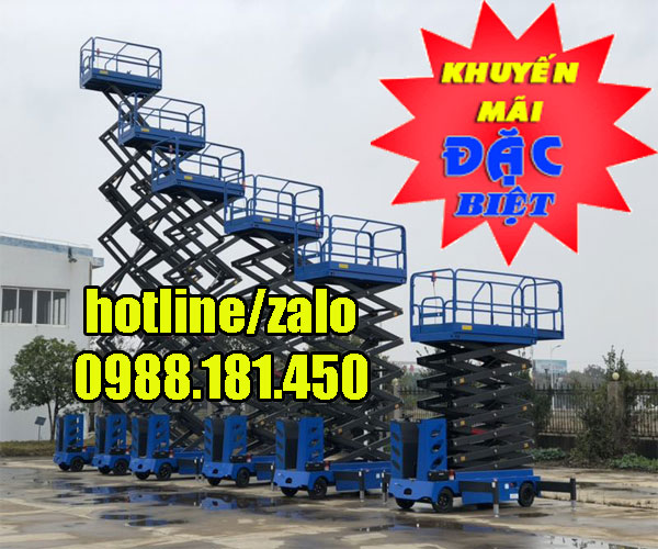 xe nâng người bằng điện 13m 300kg có buồng lái