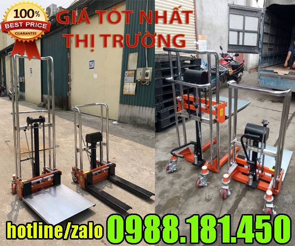 Hình ảnh thực tế xe nâng tay mini 400kg
